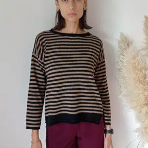 Maglia Morbida a Righe in Misto Cashmere - Comfort e Stile in S, M, L