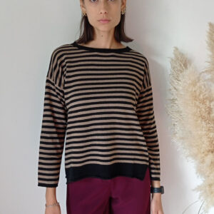 Maglia Morbida a Righe in Misto Cashmere - Comfort e Stile in S, M, L
