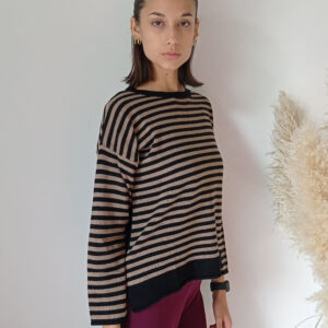 Maglia Morbida a Righe in Misto Cashmere - Comfort e Stile in S, M, L