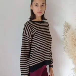 Maglia Morbida a Righe in Misto Cashmere - Comfort e Stile in S, M, L