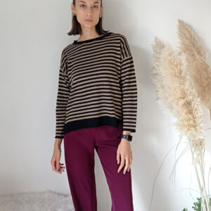 Maglia Morbida a Righe in Misto Cashmere - Comfort e Stile in S, M, L