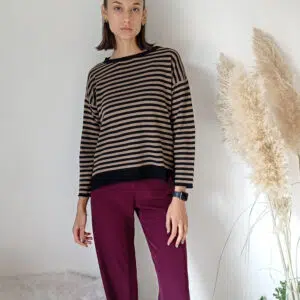Maglia Morbida a Righe in Misto Cashmere - Comfort e Stile in S, M, L