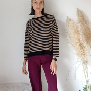 Maglia Morbida a Righe in Misto Cashmere - Comfort e Stile in S, M, L