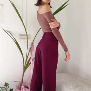 Eleganza Raffinata: Pantalone a Palazzo Bordeaux - Taglie S a XL