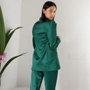 Giacca Elegante in Raso Verde - Stile Unico per Taglie S, M, L