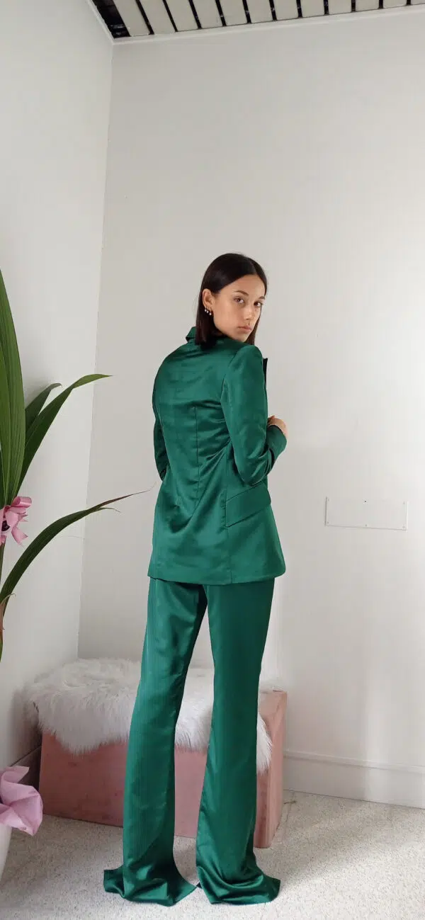Giacca Elegante in Raso Verde - Stile Unico per Taglie S, M, L