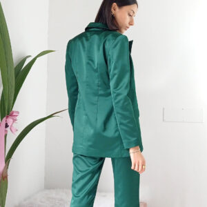 Giacca Elegante in Raso Verde - Stile Unico per Taglie S, M, L