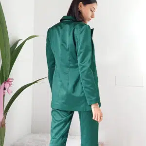 Giacca Elegante in Raso Verde - Stile Unico per Taglie S, M, L