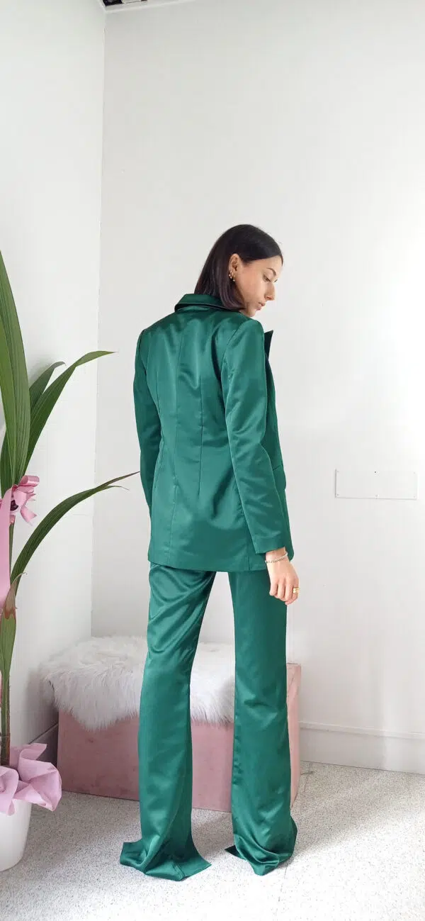 Giacca Elegante in Raso Verde - Stile Unico per Taglie S, M, L