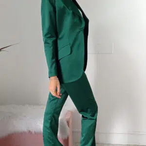 Giacca Elegante in Raso Verde - Stile Unico per Taglie S, M, L