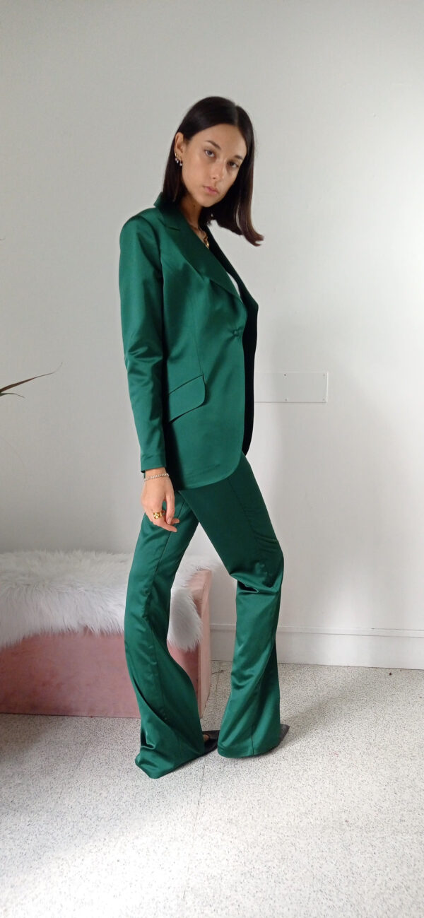 Giacca Elegante in Raso Verde - Stile Unico per Taglie S, M, L