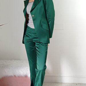 Giacca Elegante in Raso Verde - Stile Unico per Taglie S, M, L
