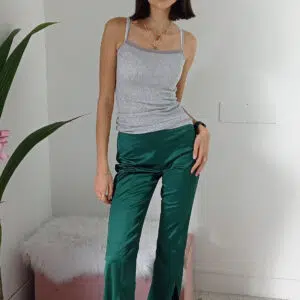 Pantalone verde Dior con spacchetti eleganti