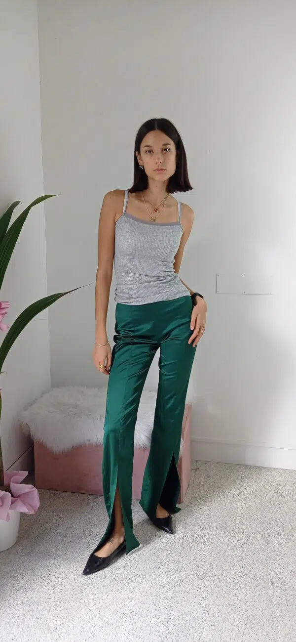 Pantalone verde Dior con spacchetti eleganti