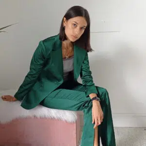 Completo giacca e pantalone verde Dior
