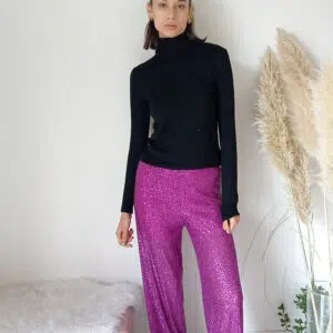 Pantaloni a Palazzo in Paillettes - Disponibili in 3 Colori, Taglia Unica per una Vestibilità Perfetta