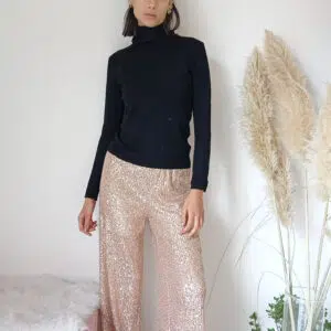 Pantaloni a Palazzo in Paillettes - Disponibili in 3 Colori, Taglia Unica per una Vestibilità Perfetta