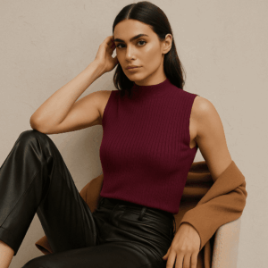 Gilet maglia vinaccia senza maniche  La Strega di Biancaneve