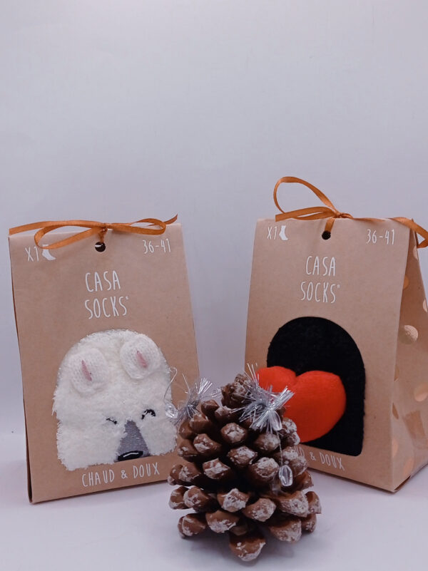 Calzini Antiscivolo Natalizi con Cuore o Orsetto - Confezione Regalo Perfetta per le Feste