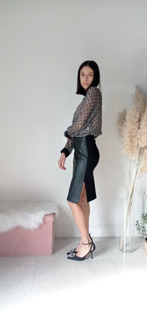 Blusa Elegante Bianco e Nero con Tocco di Lurex - Leggerezza e Stile dalla S alla XXL