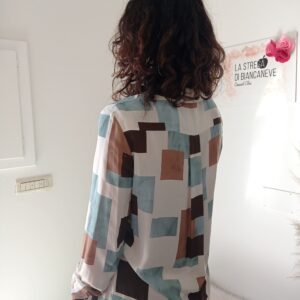 Camicia Viscosa a Fantasia Vintage da Donna per Primavera/Estate - Disponibile in S, M, L