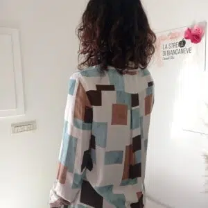 Camicia Viscosa a Fantasia Vintage da Donna per Primavera/Estate - Disponibile in S, M, L