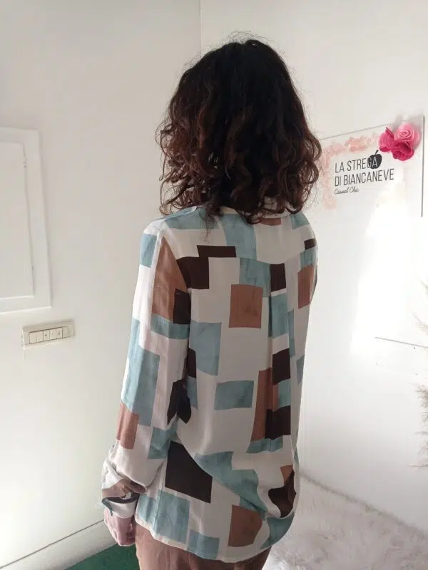 Camicia Viscosa a Fantasia Vintage da Donna per Primavera/Estate - Disponibile in S, M, L