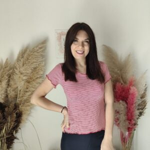 Maglietta a Righe Marinare da Donna - Disponibile in Rosso e Blu, Taglie S, M, L, XL
