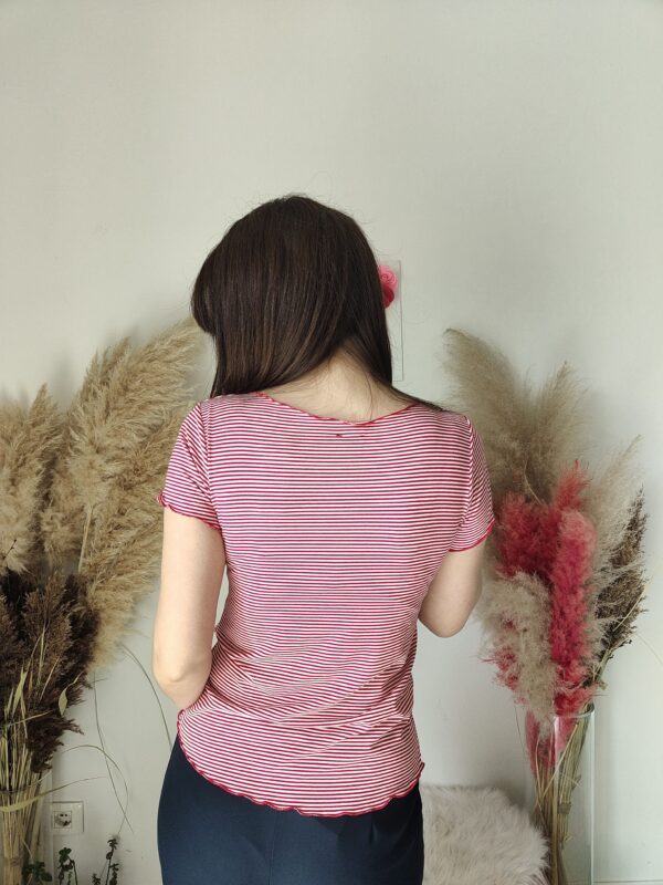 Maglietta a Righe Marinare da Donna - Disponibile in Rosso e Blu, Taglie S, M, L, XL