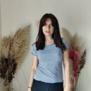 Maglietta a Righe Marinare da Donna - Disponibile in Rosso e Blu, Taglie S, M, L, XL