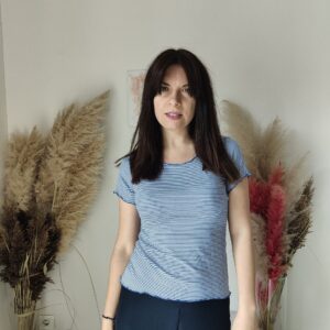 Maglietta a Righe Marinare da Donna - Disponibile in Rosso e Blu, Taglie S, M, L, XL