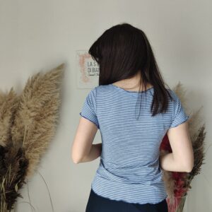 Maglietta a Righe Marinare da Donna - Disponibile in Rosso e Blu, Taglie S, M, L, XL