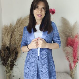 Giacca in Pizzo pervinca - Eleganza e Raffinatezza per Ogni Occasione (Taglie 40-48)