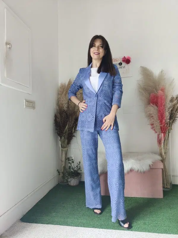 Pantaloni in Pizzo pervinca - Stile e Comfort per Ogni Occasione (Taglie 40-48)