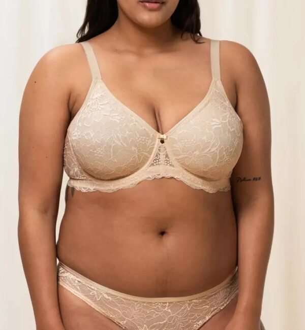 Reggiseno Non Imbottito con Ferretto - Seconda Pelle in Pizzo e Tulle