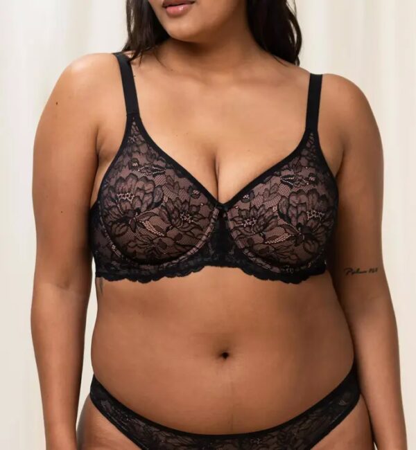Reggiseno Non Imbottito con Ferretto - Seconda Pelle in Pizzo e Tulle