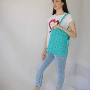 Borsa Shopper Turchese con Dettagli - Eleganza e Funzionalità per Tutti i Giorni