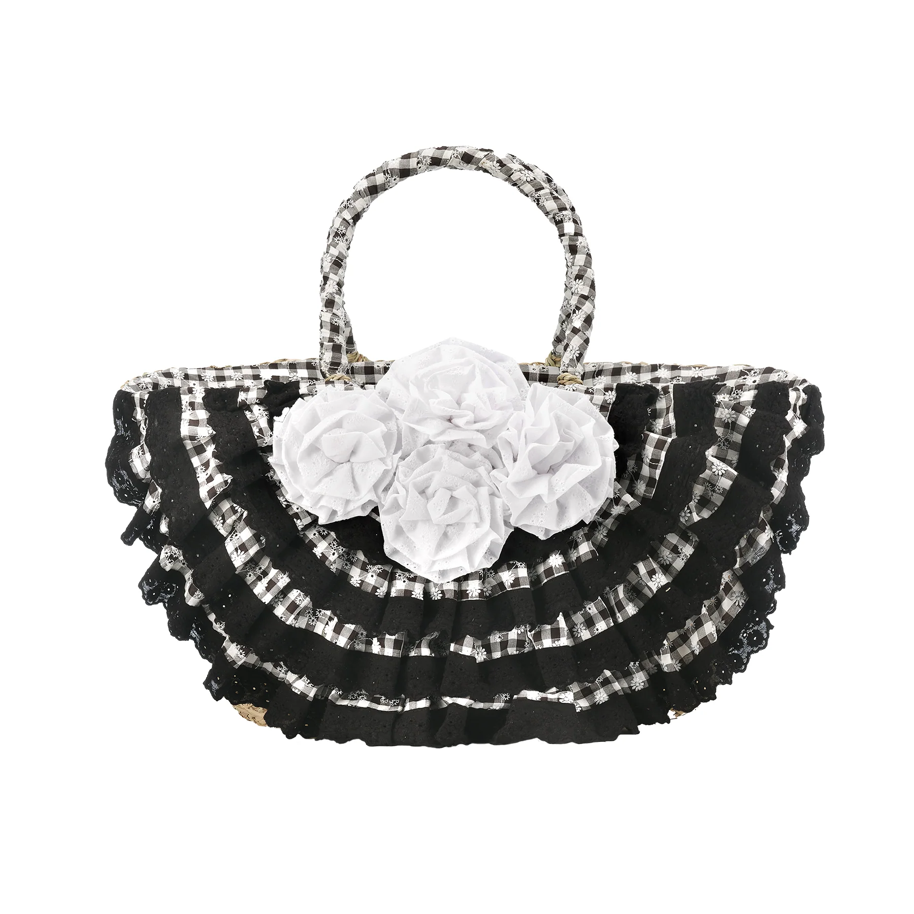 Borsa in Paglia Emanuela Biffoli Eleganza Estiva con Dettagli in Pizzo La Strega di Biancaneve