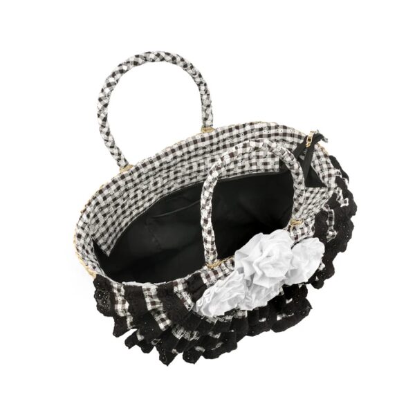Borsa in Paglia Emanuela Biffoli - Eleganza Estiva con Dettagli in Pizzo