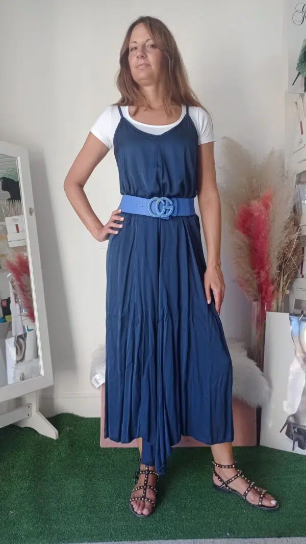 Tuta Maxi in Viscosa Elegante - Disponibile in Blu e Oro