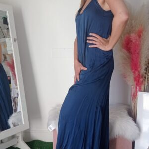 Tuta Maxi in Viscosa Elegante - Disponibile in Blu e Oro