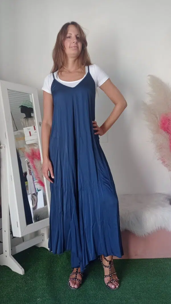 Tuta Maxi in Viscosa Elegante - Disponibile in Blu e Oro
