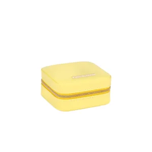Porta gioie compatto in ecopelle giallo
