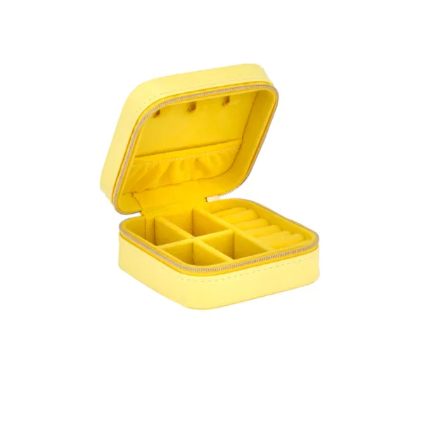 Porta gioie compatto in ecopelle giallo