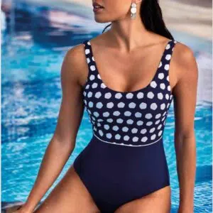 costume intero modellante a pois