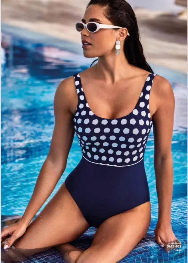 costume intero modellante a pois