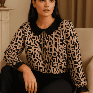 Blusa elegante con stampa lettering