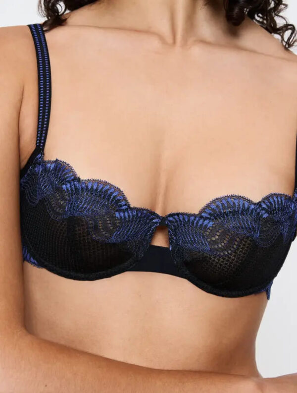 Reggiseno balconcino in pizzo bicolore