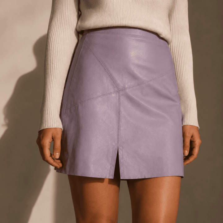 Gonna Vera Pelle Vintage Lilla – Made in Italy