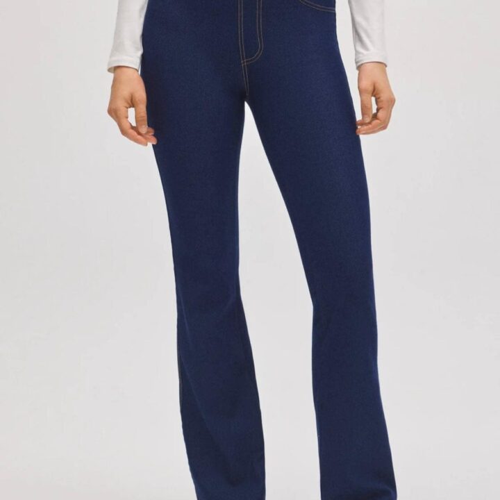 Jeggings a Zampa Vita Alta Elasticizzati